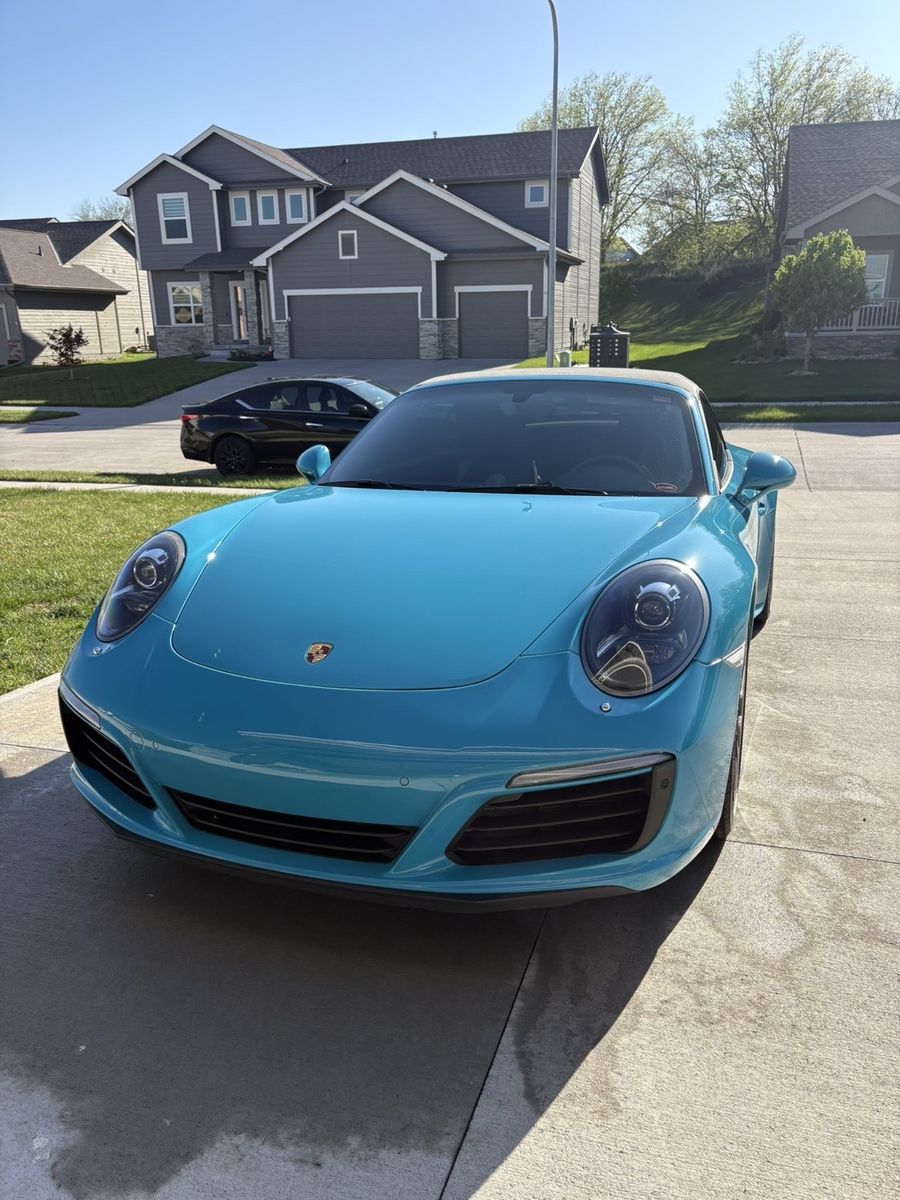 Porsche 911 with paint detailed to a mirror finish, front view